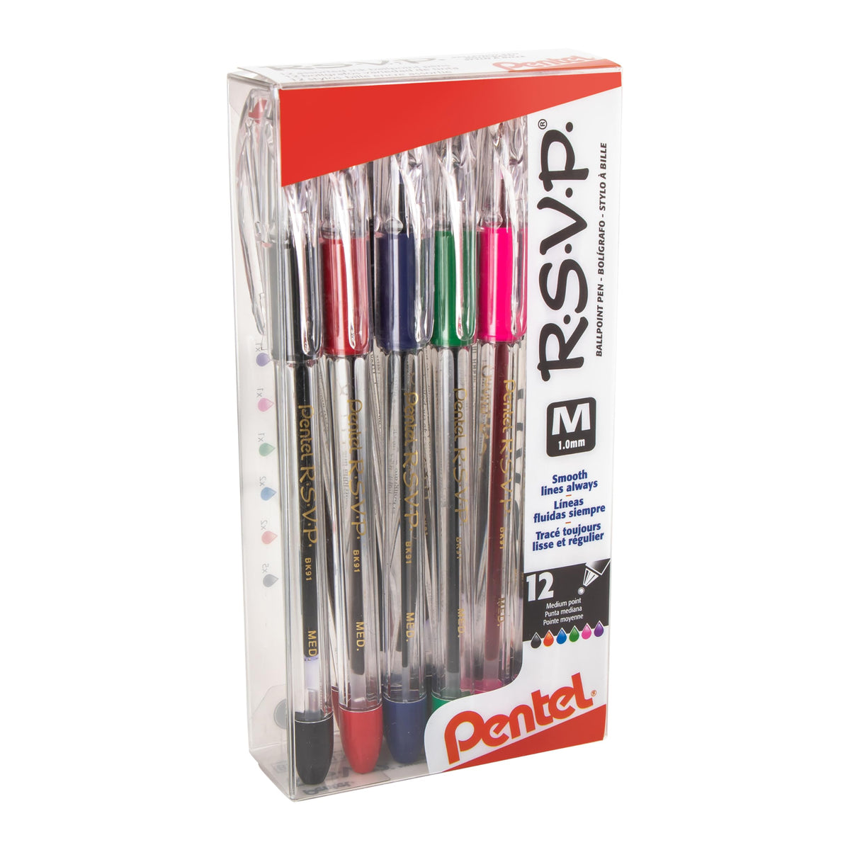 Pentel Writing Instrument BK91PC12M, 12 Count