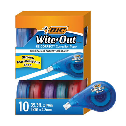 BIC Correction Material WOTAP10- WHI, 10 Count