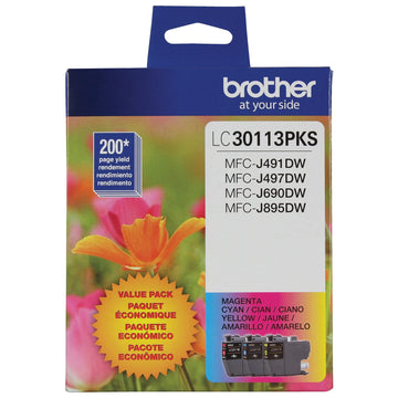 Brother Inkjet Printer Ink LC30113PKS, original, 3 Count