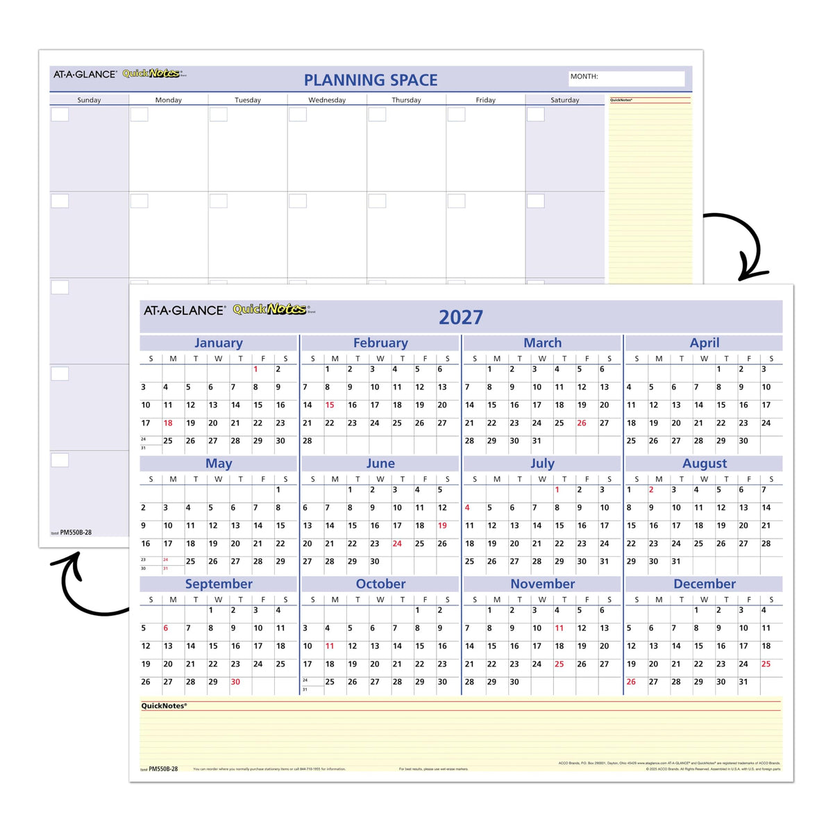 AT-A-GLANCE Planner PM550B28, 16" x 12" – view 4