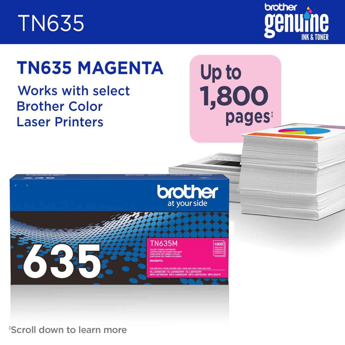 Brother Laser Printer Toner TN635M, Standard Yield – view 2