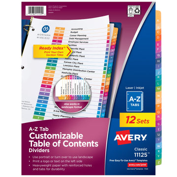 Avery Binder Divider 5007278211125, Standard, 12 Count