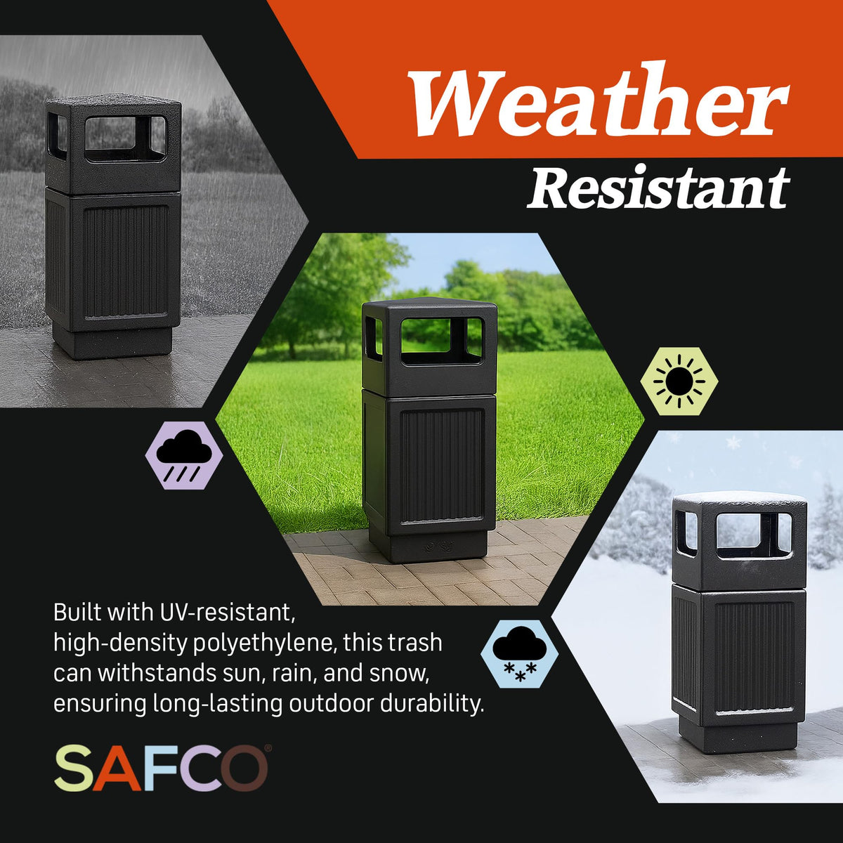 Safco Trash Can 9476BL, 38 Gallon Trash Can – view 5