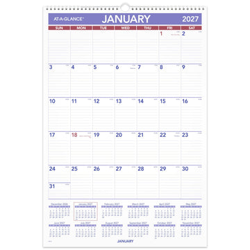 AT-A-GLANCE Calendar PM328, 15.5"W x 22.75"H