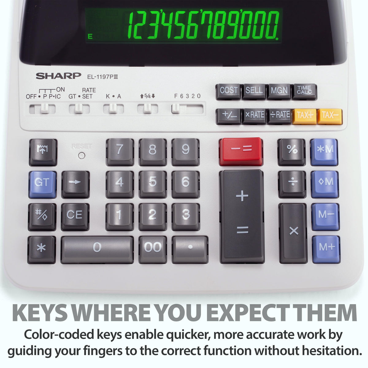 Sharp Calculator EL1197PIII, 8 5/8 x 12 7/8 – view 3