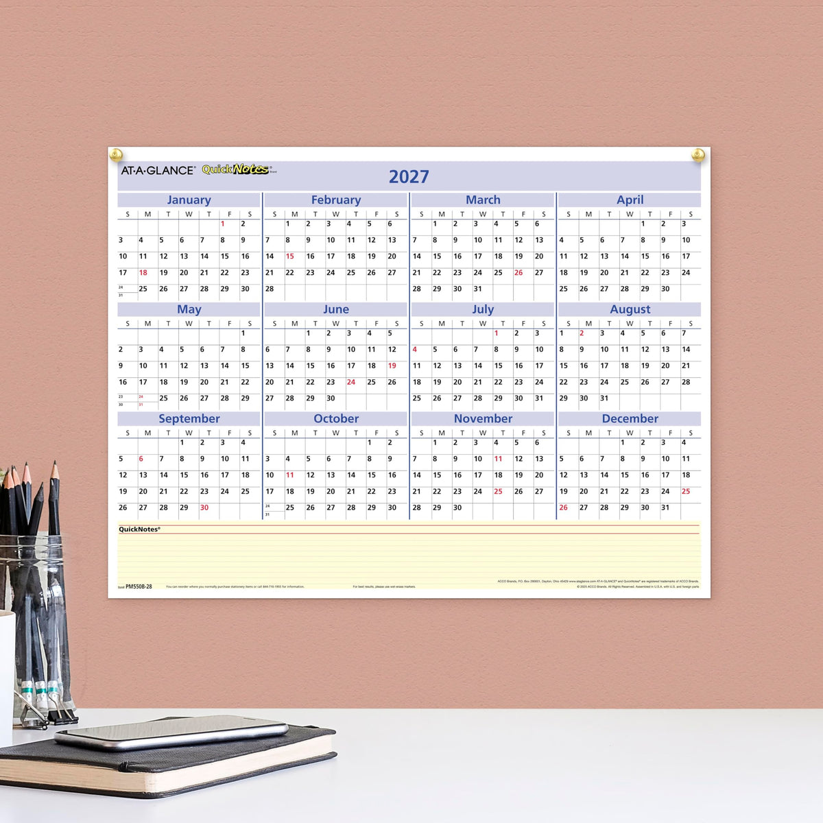 AT-A-GLANCE Planner PM550B28, 16" x 12" – view 3