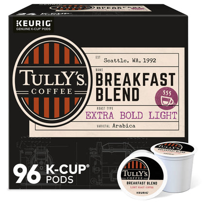 TULLY'S Coffee 5000203126, 24 Count (Pack of 4), 96 Count