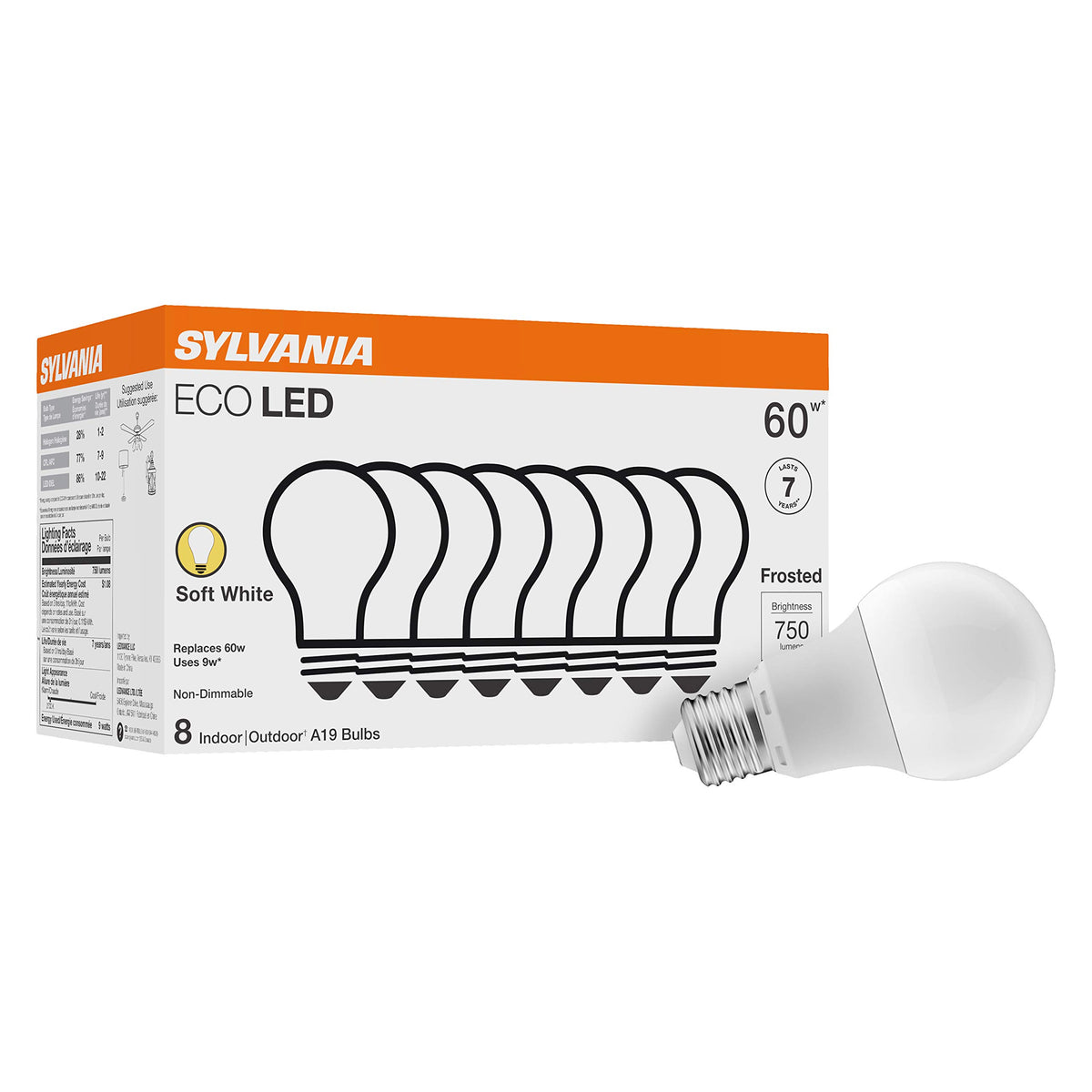 LEDVANCE Light Bulb 40821, 8 Count