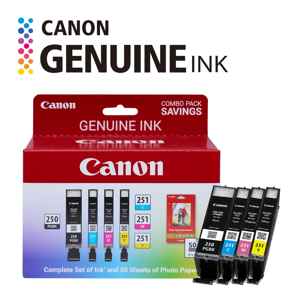 Canon Inkjet Printer Ink 6514B001, 50 Sheets, 4 Count – view 2