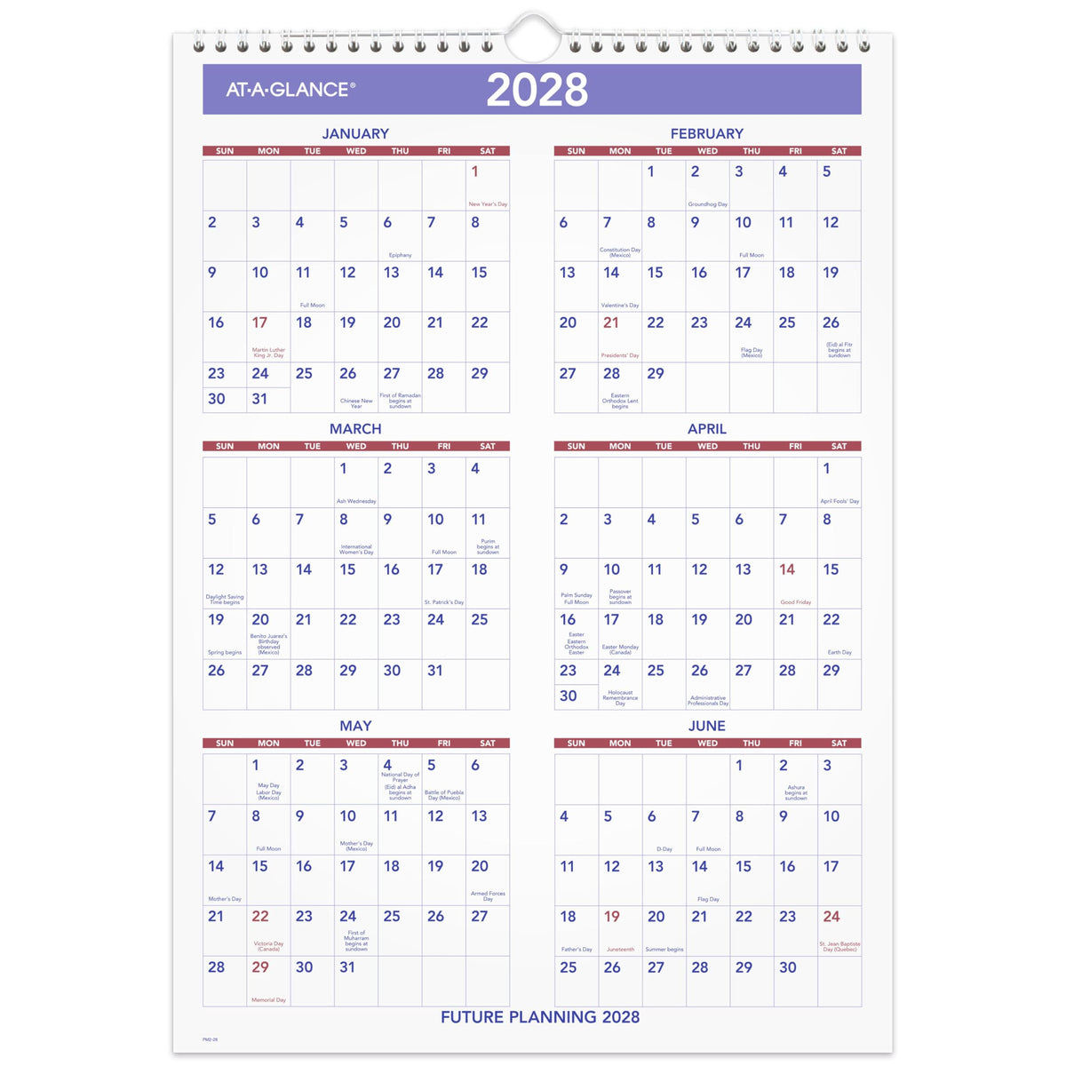 AT-A-GLANCE Calendar PM228, 12"W x 17"H – view 5