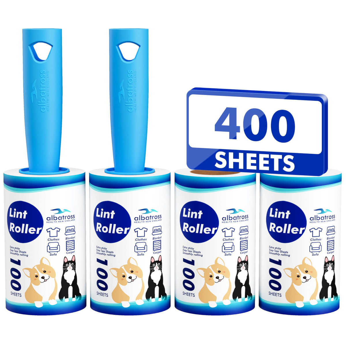 Albatross Health New England Lint Remover, 400 Sheets Standard
