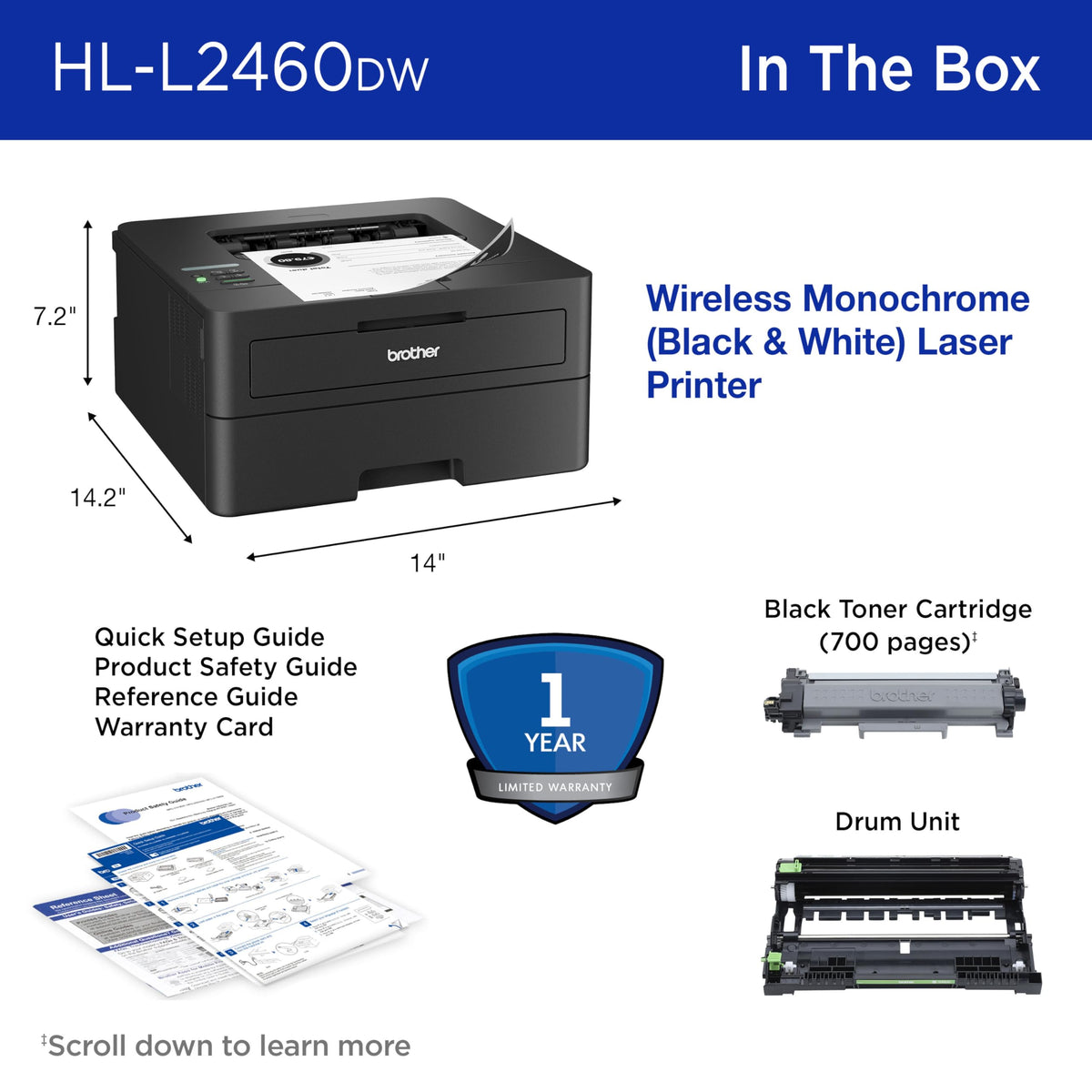 Brother Printer HLL2460DW, Standard – view 7