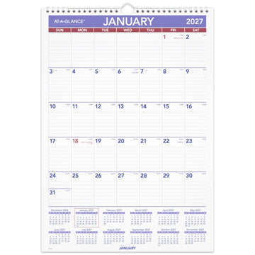 AT-A-GLANCE Calendar PM228, 12"W x 17"H