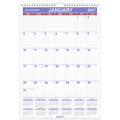 AT-A-GLANCE Calendar PM228, 12"W x 17"H
