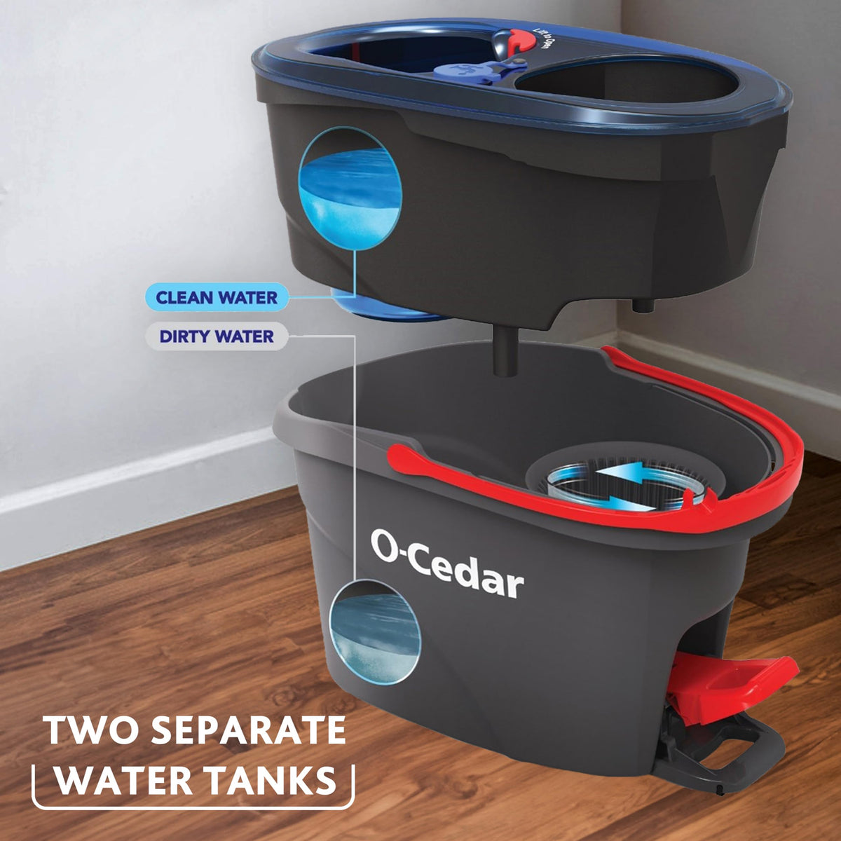 O-Cedar Mop Bucket Set 169453, RinseClean – view 2