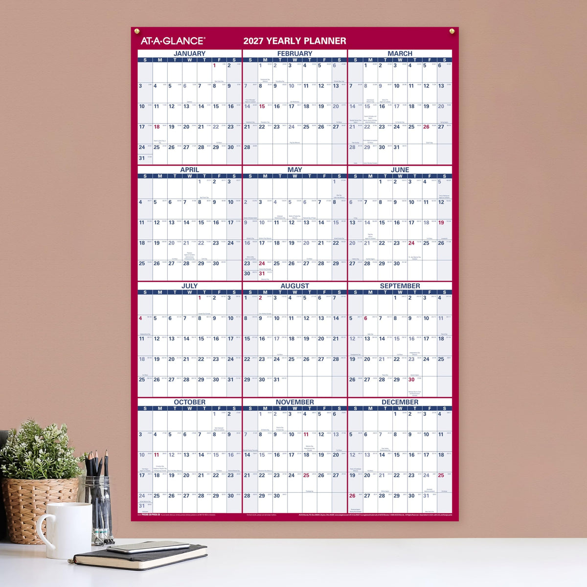 AT-A-GLANCE Calendar PM2628, 36"W x 24"H – view 2