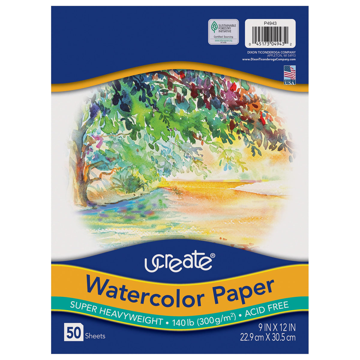 UCreate Art Media Paper PAC4943, 9" x 12", 50 Count