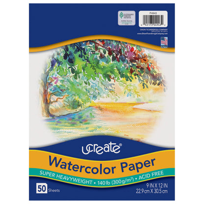 UCreate Art Media Paper PAC4943, 9" x 12", 50 Count