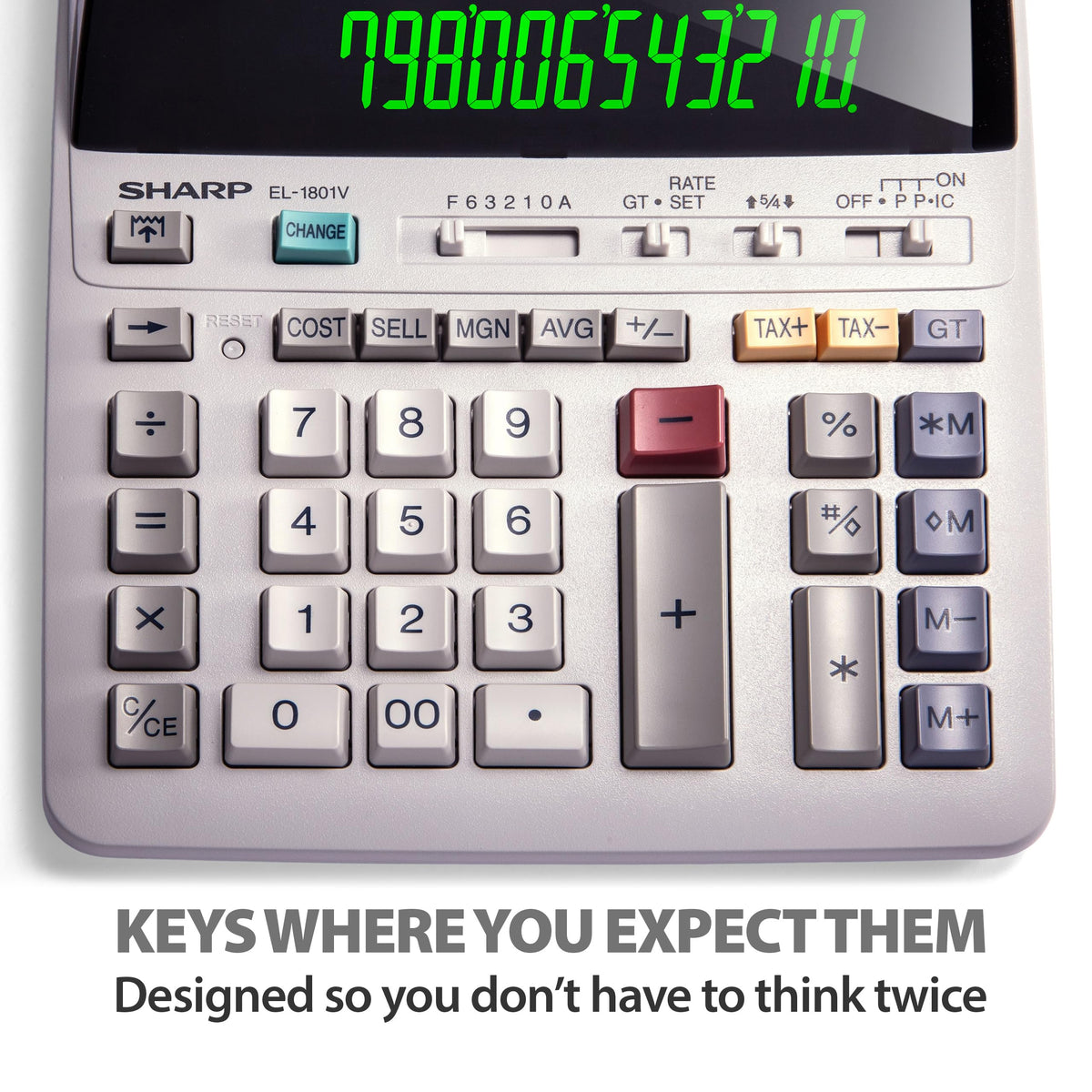 Sharp Calculator EL-1801V, 7.6 x 10.1 x 2.5 in – view 5