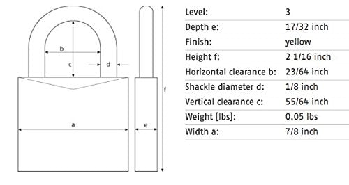 ABUS Lock 145/20 C Yellow, 20 mm – view 2