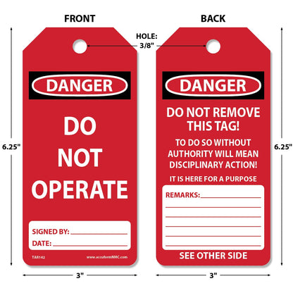 Accuform Label TAR142, 250 Tags – view 2