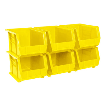 Akro-Mils Item Container 30239YELLO, 11-Inch x 8-Inch x 7-Inch, 6 Count
