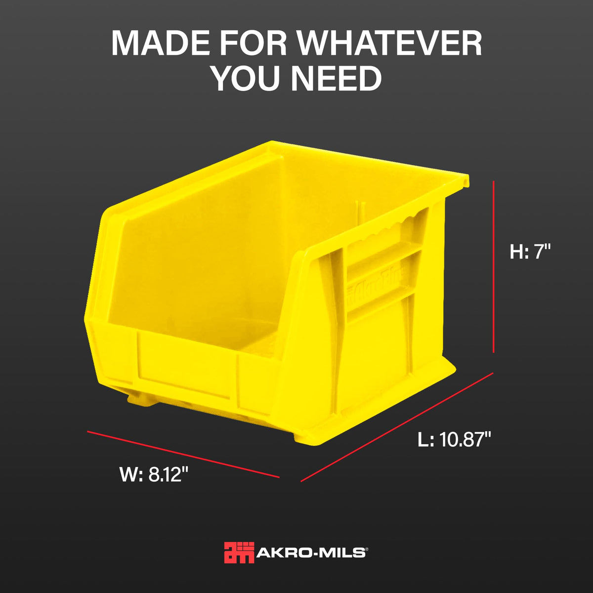 Akro-Mils Item Container 30239YELLO, 11-Inch x 8-Inch x 7-Inch, 6 Count – view 4