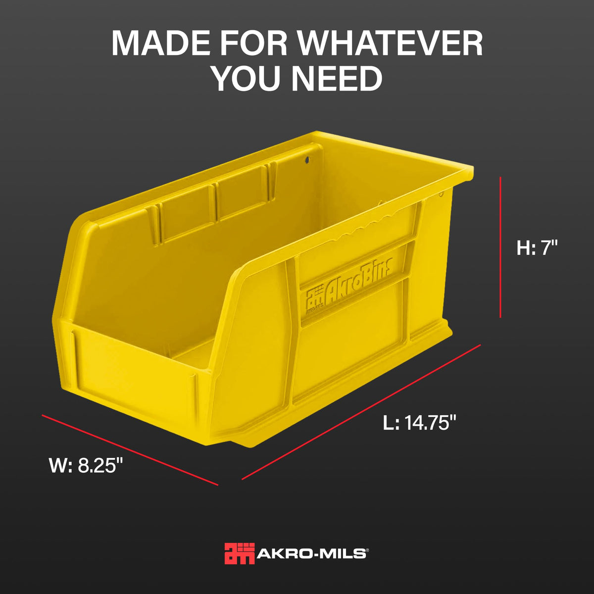 Akro-Mils Item Container 30240YELLO, 15-Inch x 8-Inch x 7-Inch, 12-Pack – view 4
