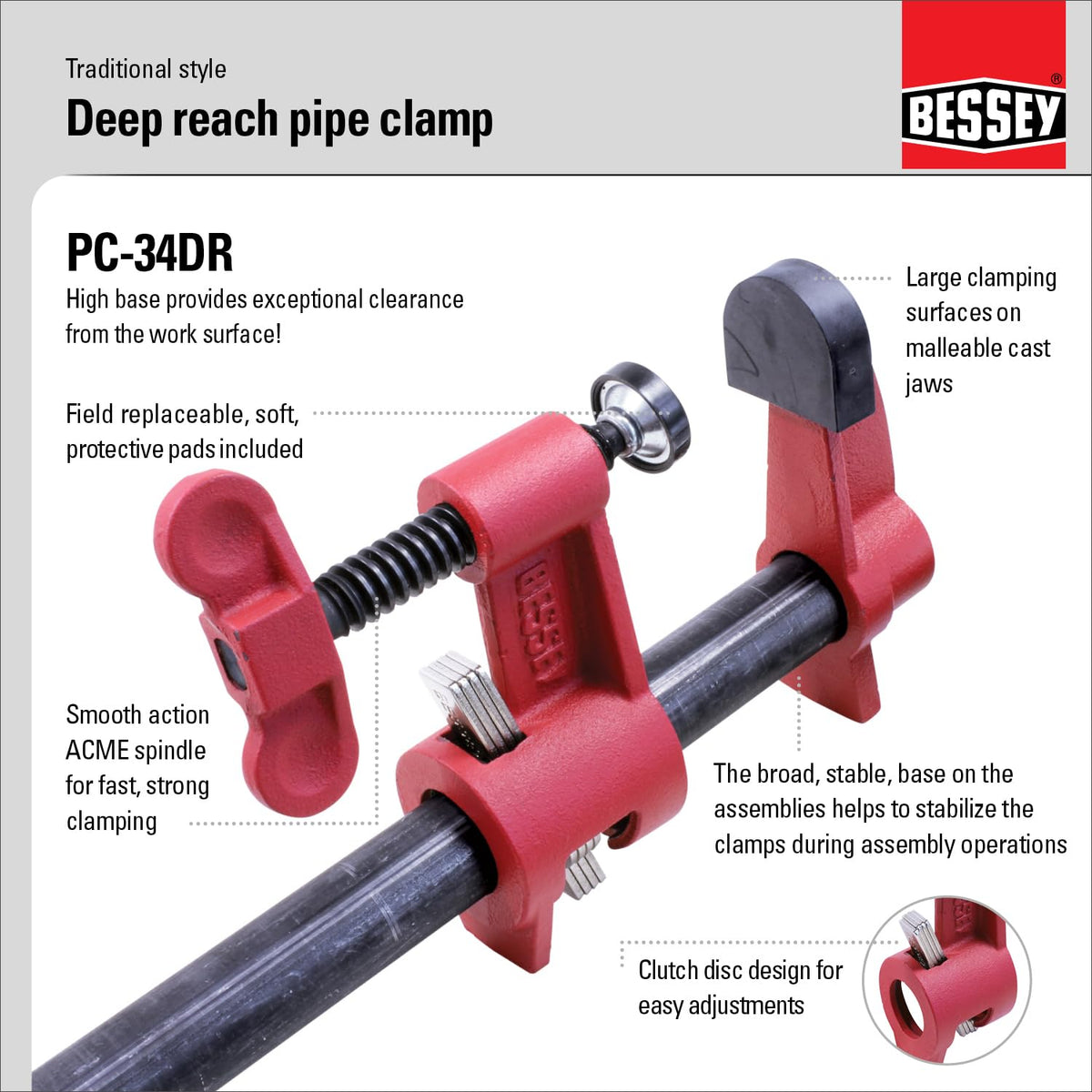 BESSEY Hardware Clamp Vise PC-34DR, 3/4 Inch – view 4