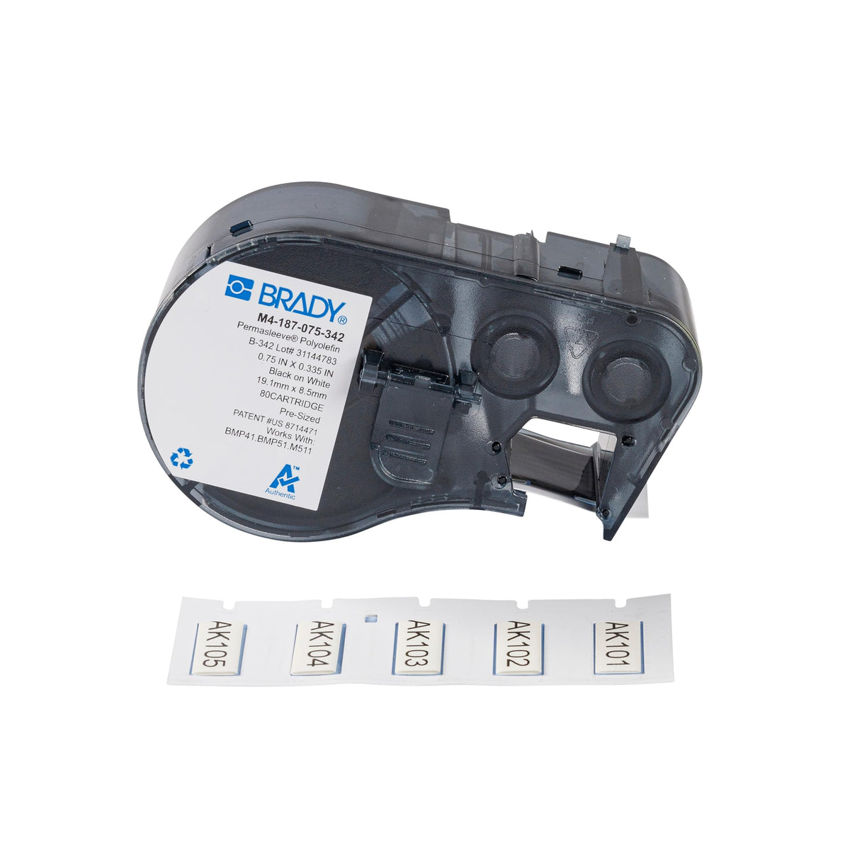 Brady Label M4-187-075-342, 0.335*0.75 in, 80 Count