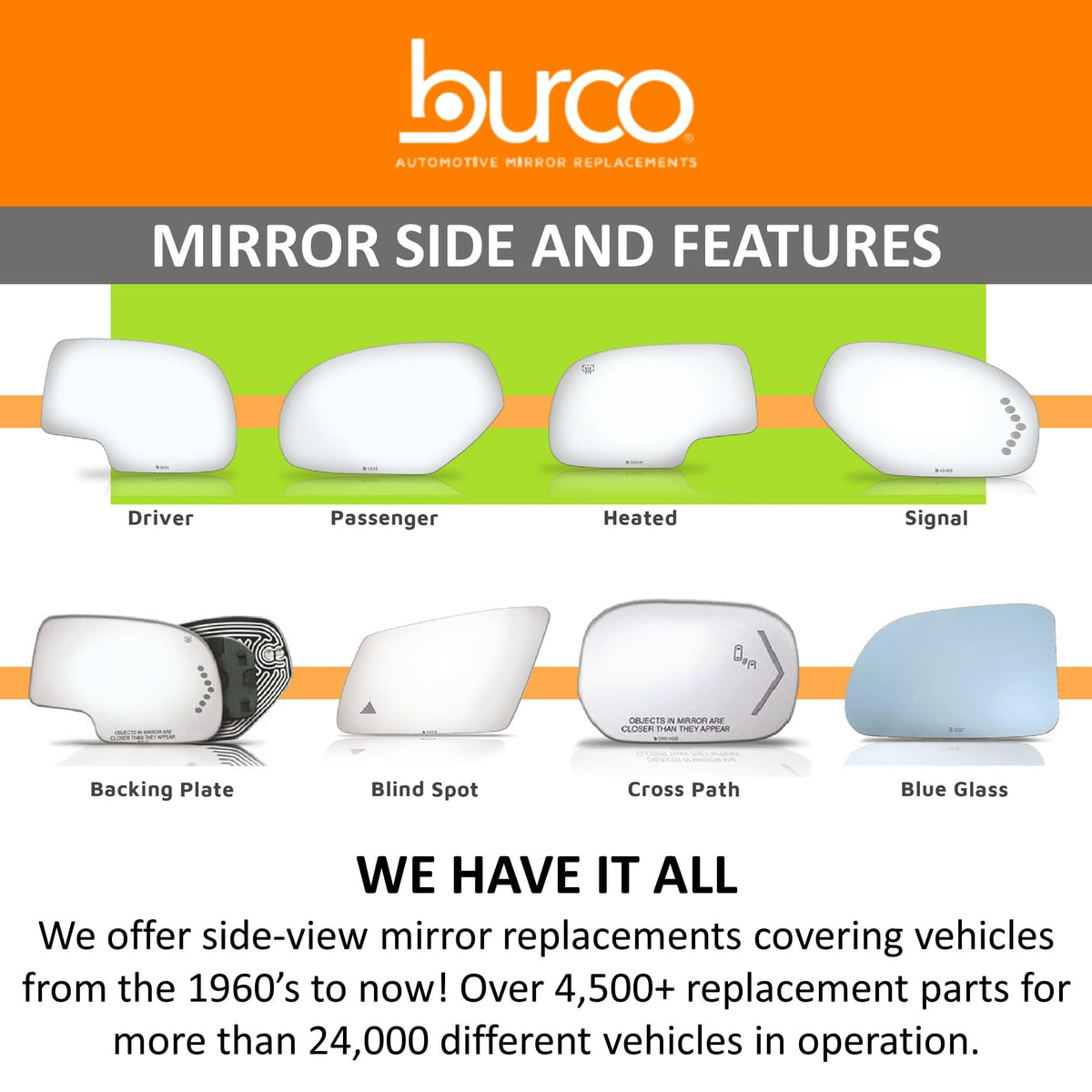 Burco Vehicle Mirror 4086S, 6.75 in – view 7