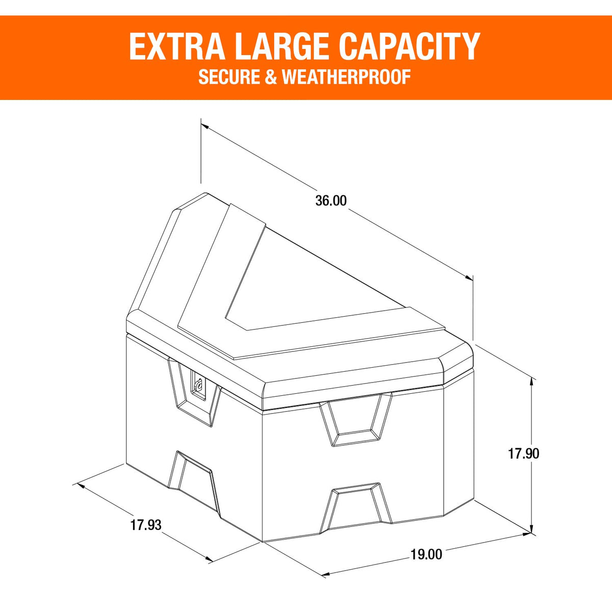 Buyers Products Company Storage Box 1701680, 18 x 19 x 36/18.5 – view 2
