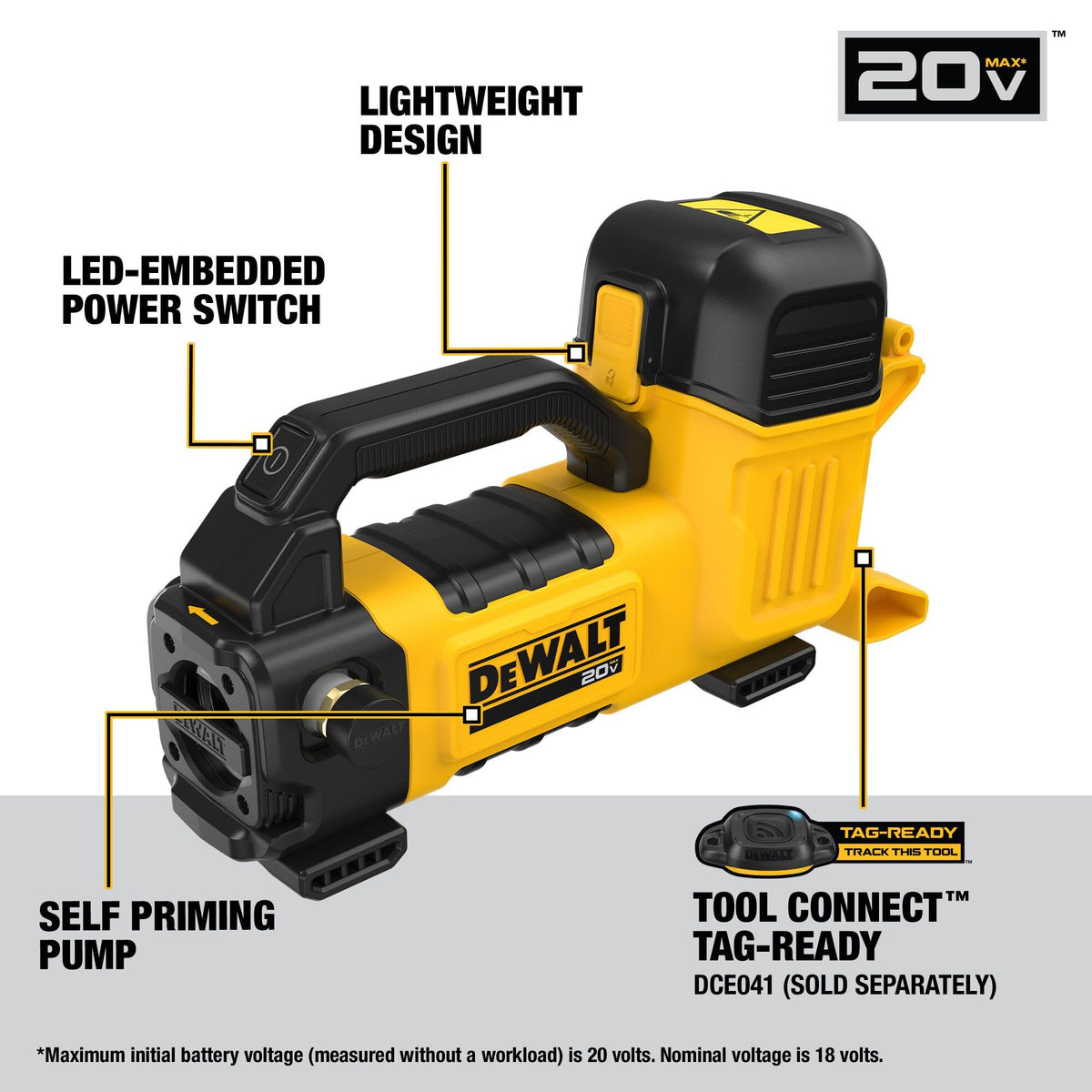DEWALT Water Pump DCE050B, 16.19 x 6.69 x 9.82 in – view 2