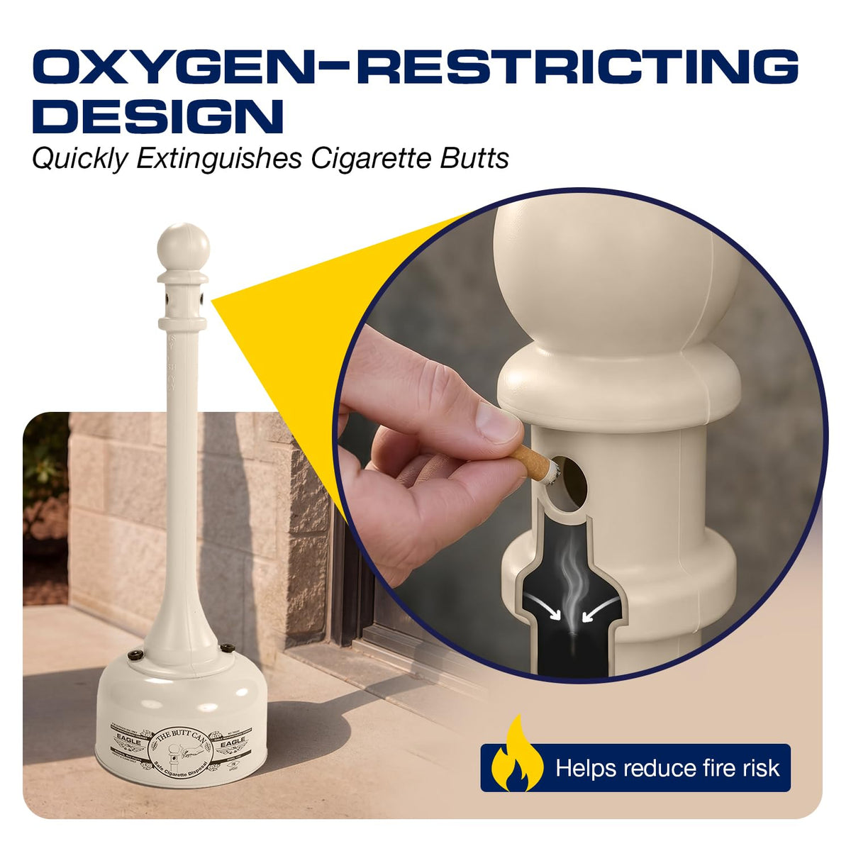 Eagle Ashtray 1202BEI, 2 Gallon – view 4