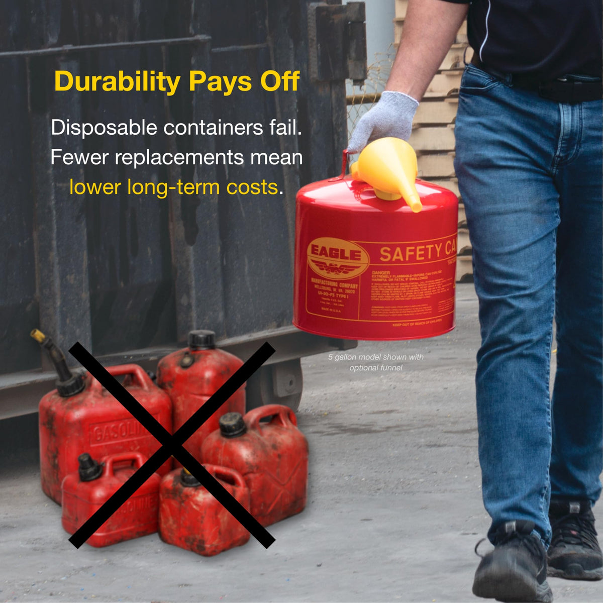 Eagle Liquid Fuel Container UI50FS, 5 Gallon – view 8