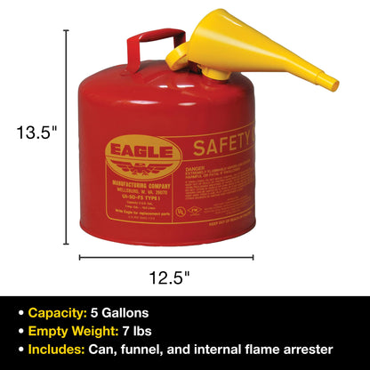 Eagle Liquid Fuel Container UI50FS, 5 Gallon – view 9