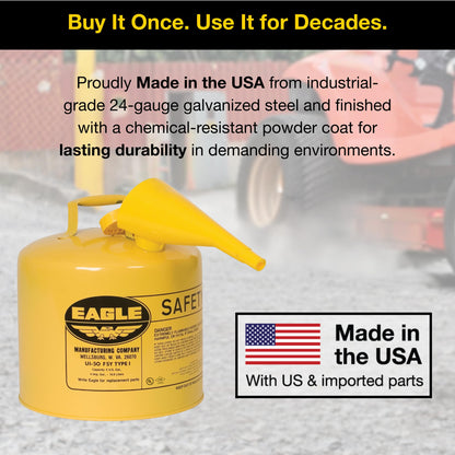 Eagle Liquid Fuel Container UI50FSY, 5 Gallon – view 7
