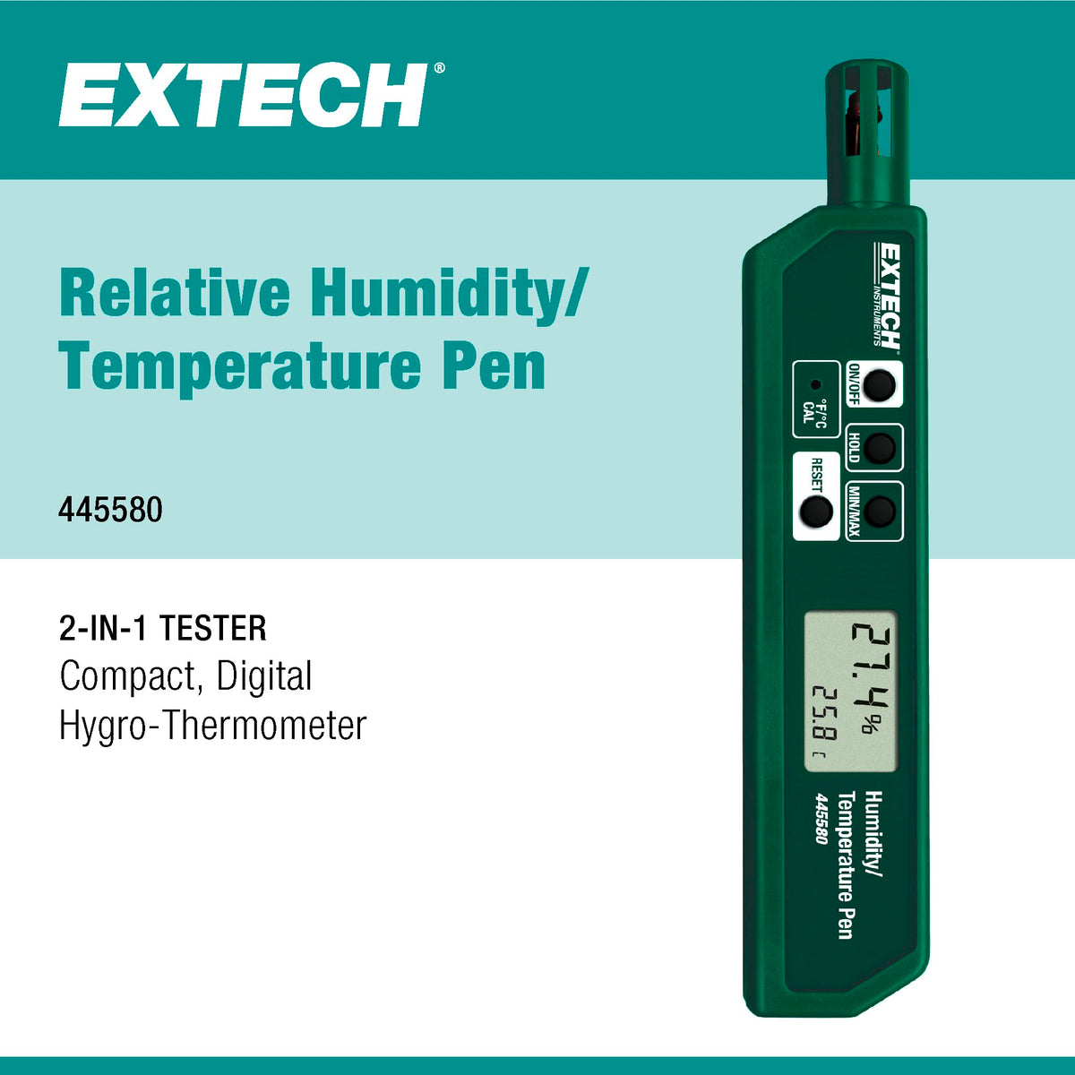 Extech Humidity Meter 445580, compact size – view 2