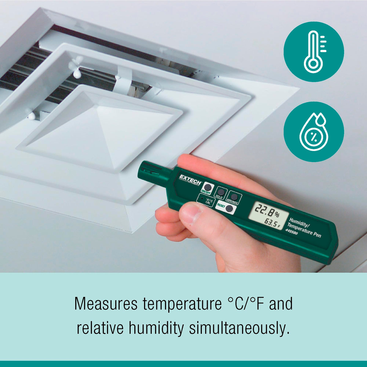 Extech Humidity Meter 445580, compact size – view 4