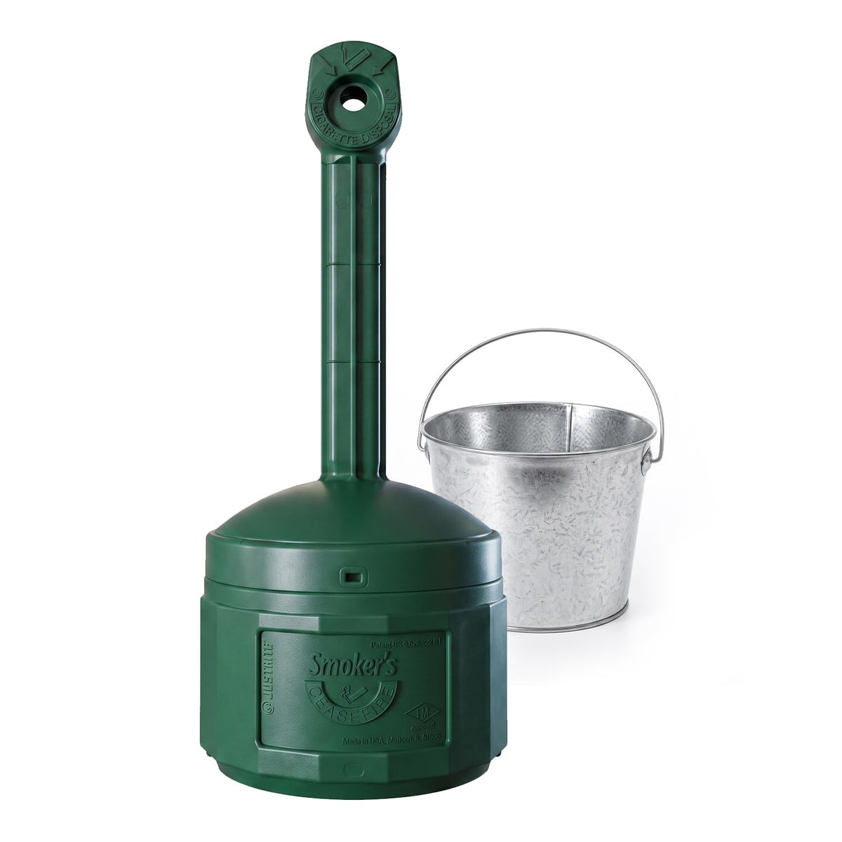 Justrite Ashtray 26800G, 4 Gallon