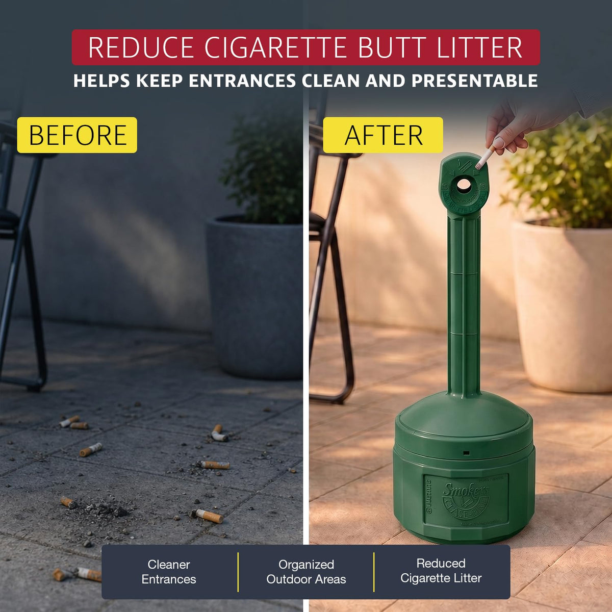 Justrite Ashtray 26800G, 4 Gallon – view 6