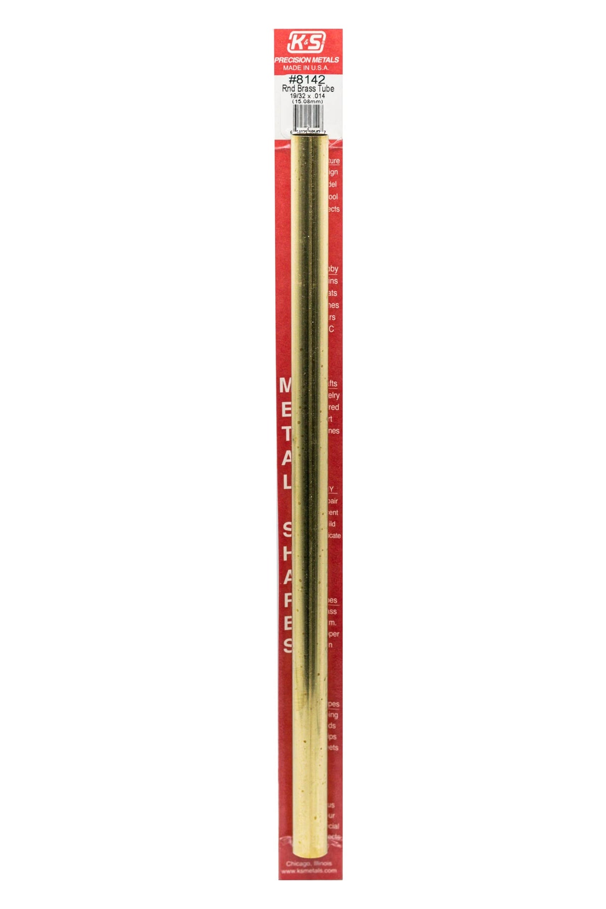 K & S Precision Metals Hardware Tubing 8142, 19/32" OD