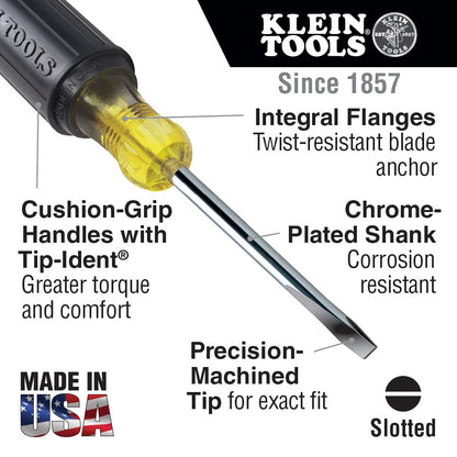 KLEIN TOOLS Screwdriver 602-10, 3/8 inch Tip, 10 inch Shank – view 2