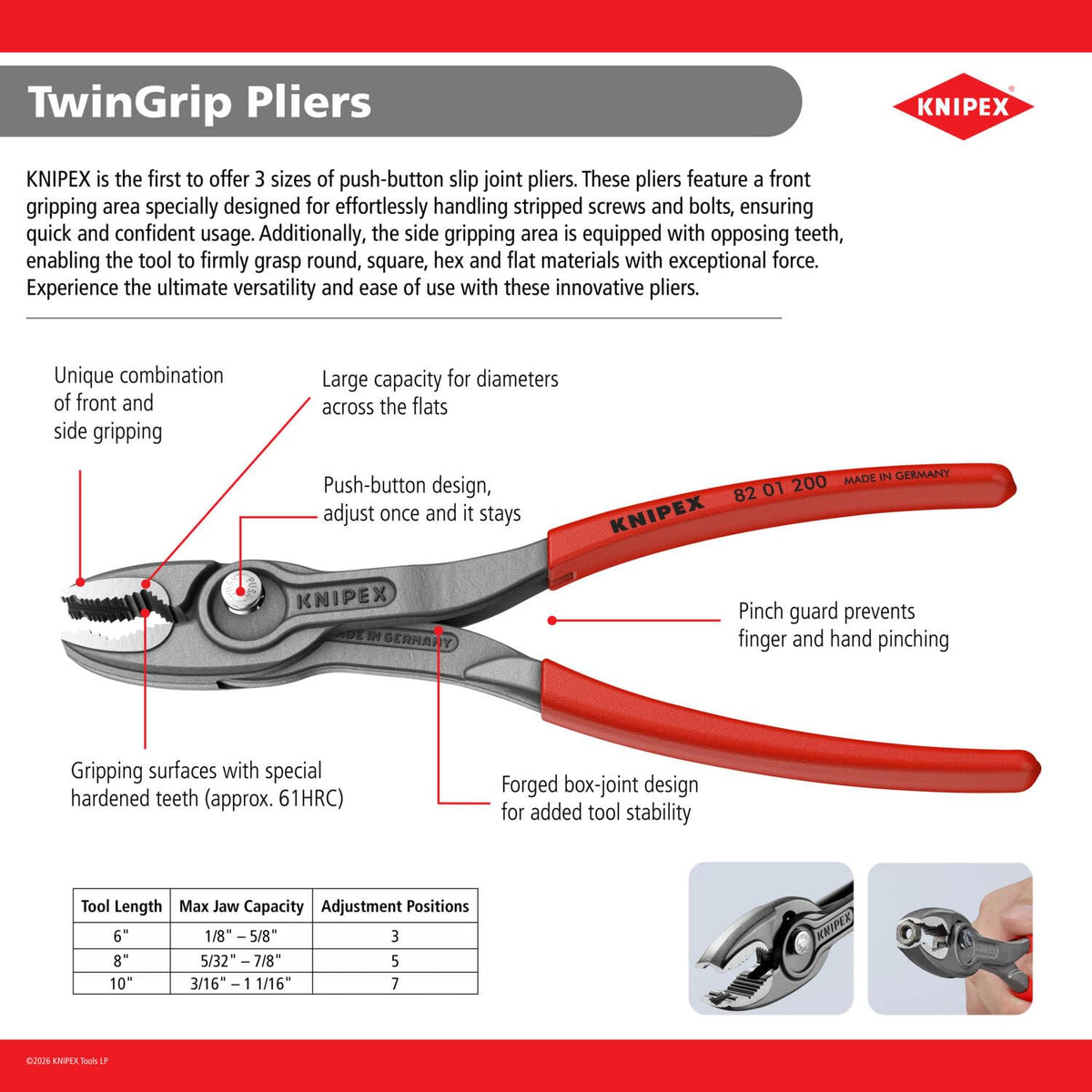 KNIPEX Pliers 82 01 200, 8-inch – view 5
