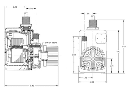 Little Giant Water Pump 518550, 5.4 x 2.9 x 5.5 in – view 12