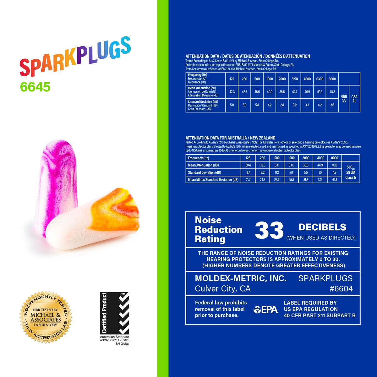 Moldex Earplug 6645, 1 pair (Pack of 500) – view 8