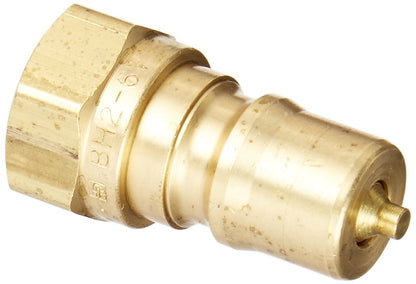 Parker Hose Pipe Fitting BH2-61, 1/4" Body Size, 1/4" Body Size, 1/4"-18 NPTF Thread