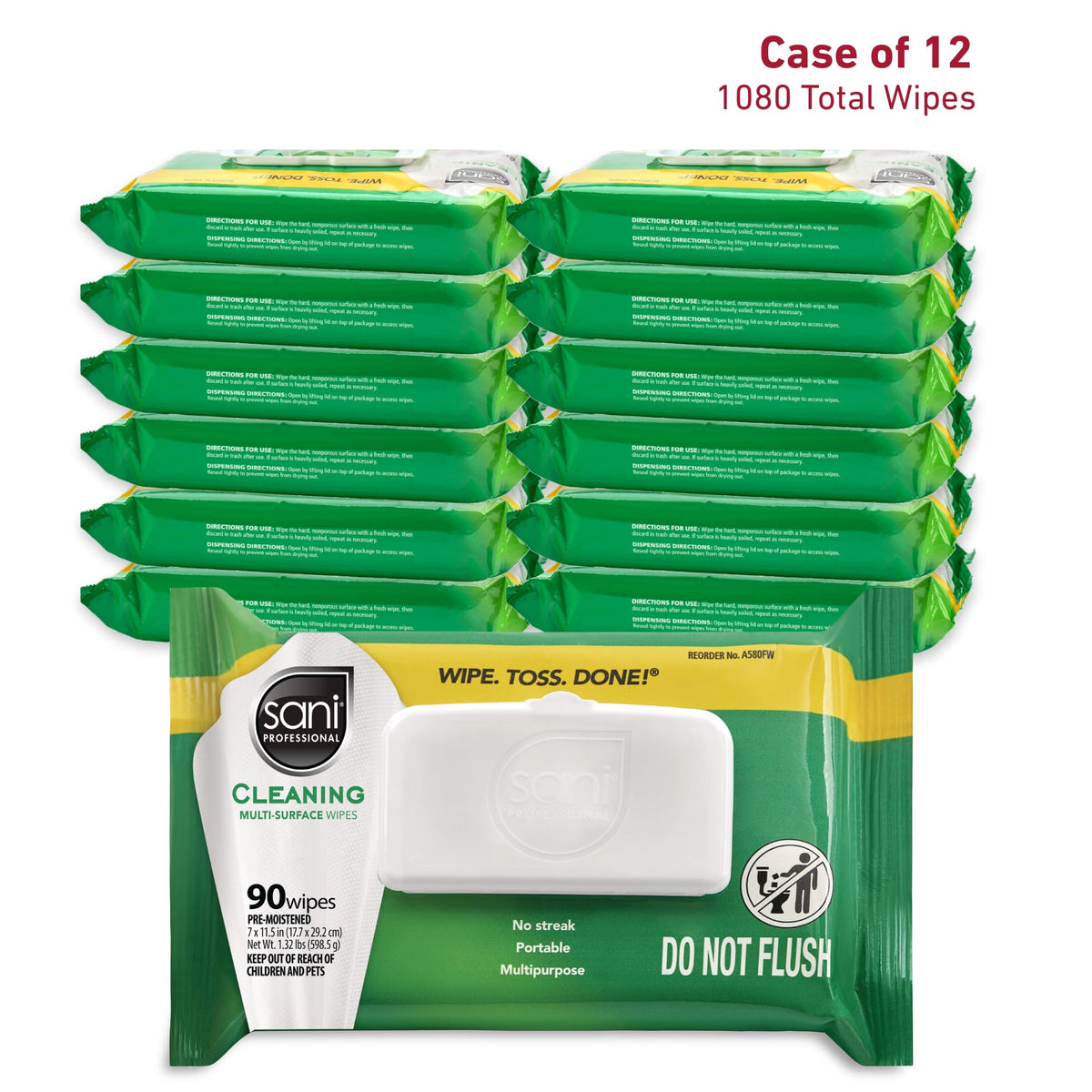 PDI Surface Cleaning Wipe A580FW, 90 Count (Pack of 12), 1080 Count – view 3