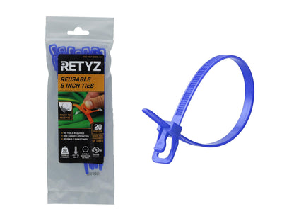 RETYZ Cable Tie EVT-S06BL-HA, 20 Pack