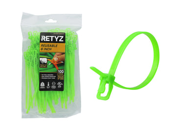 RETYZ Cable Tie EVT-S06FG-TA, 100 Pack